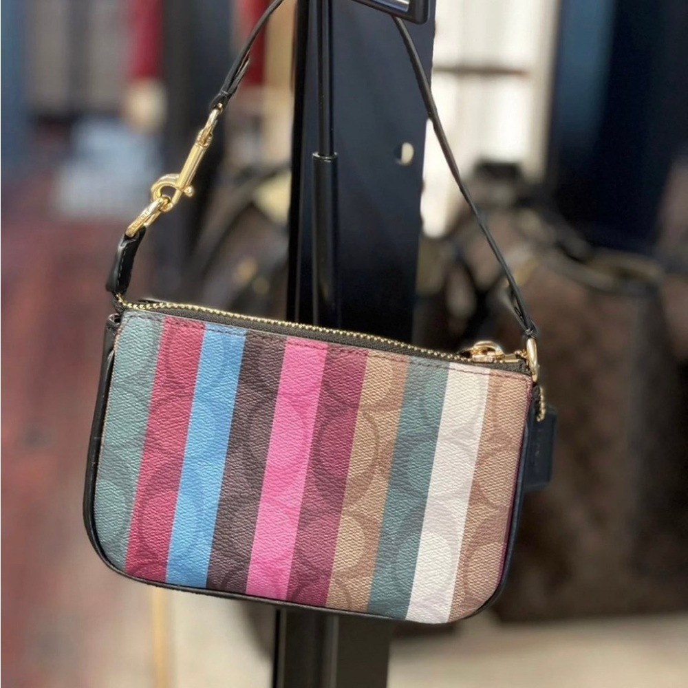 NWT Coach Nolita 15 In Signature Canvas With Stripe Print C6021 Multi - Picture 2 of 11